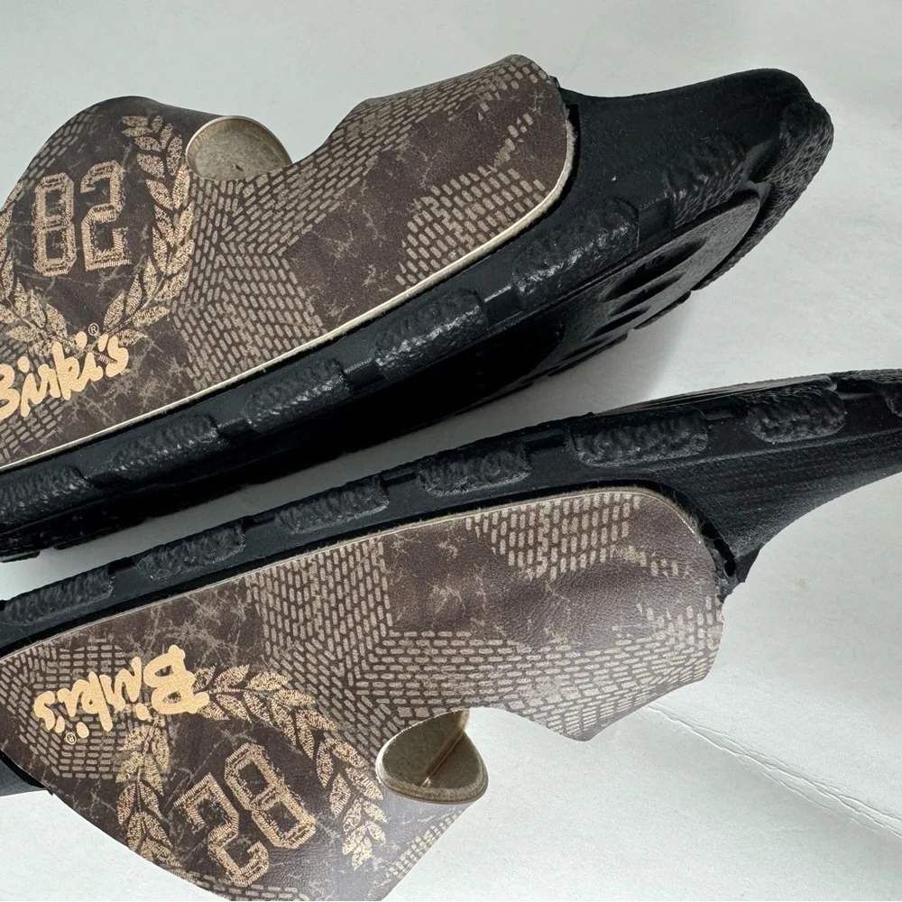 NEW Birkis X Birkenstock Haiti Birko Flor Aviator Brown Beige Ladies US 4 EU 35